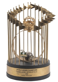 1989 Oakland Athletics World Series Trophy Presented to Dave Kelley 
